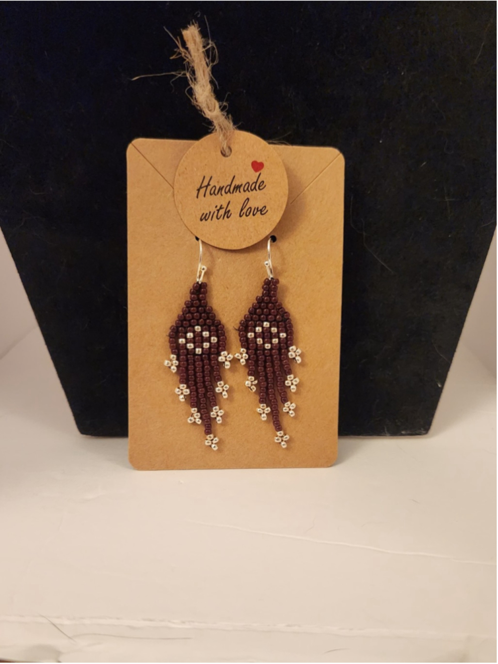 Handmade Seed Beaded Fringe Earrings